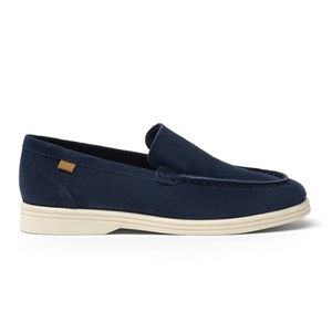 Boy leather loaffers in navy blue